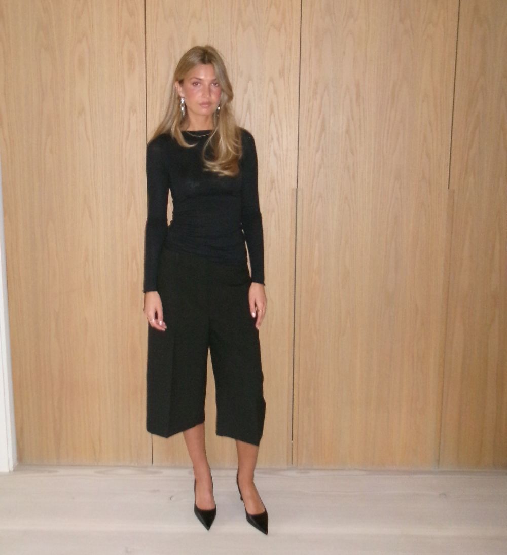 Emilia Low 70 slingback stiletter, sort læder