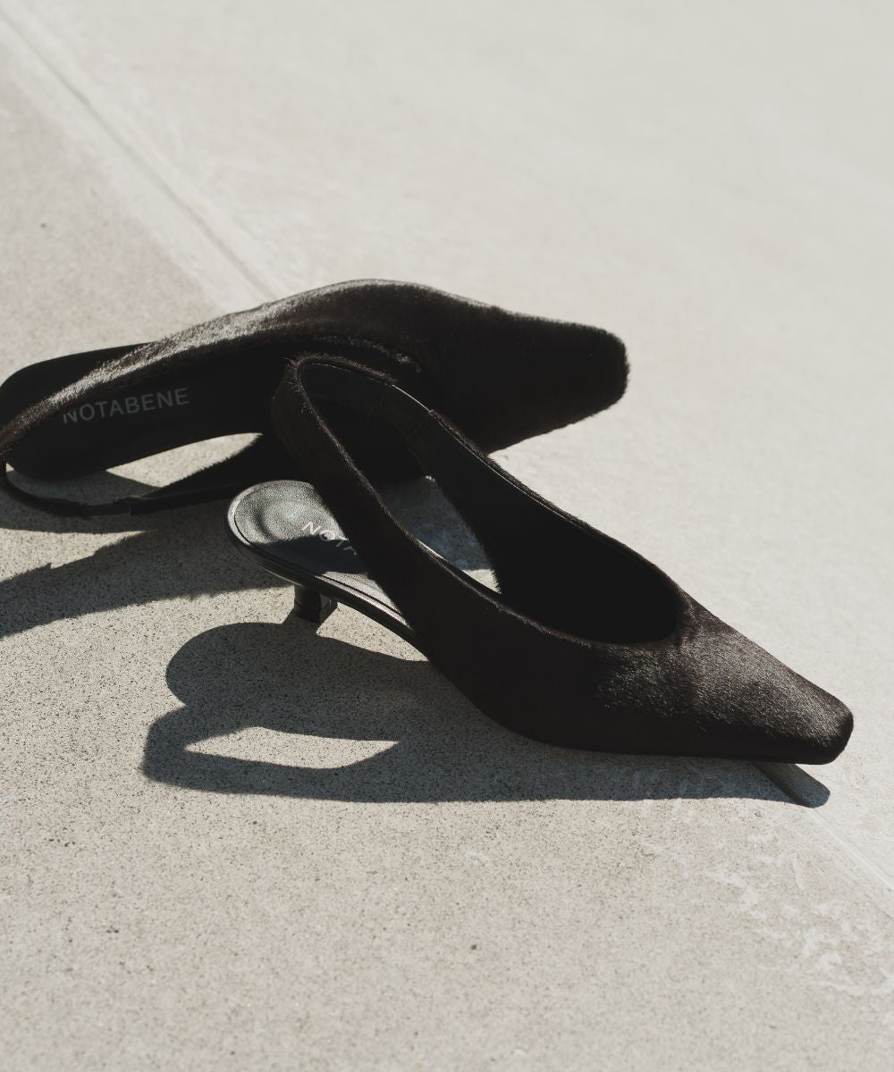 Eleonora 35 slingback stilettos, brown fur