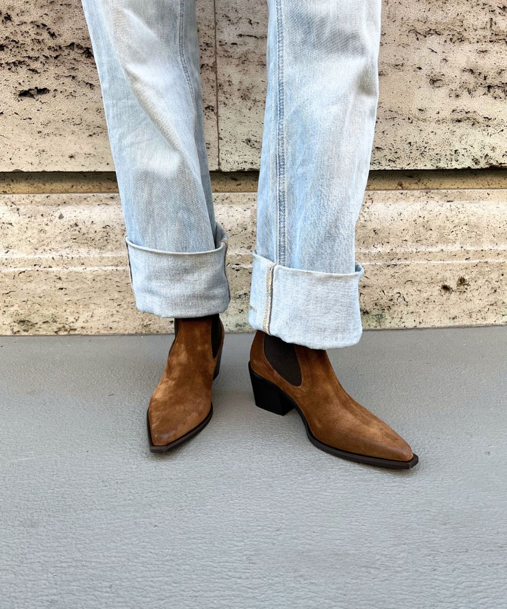 Luna 50 boots, brown suede