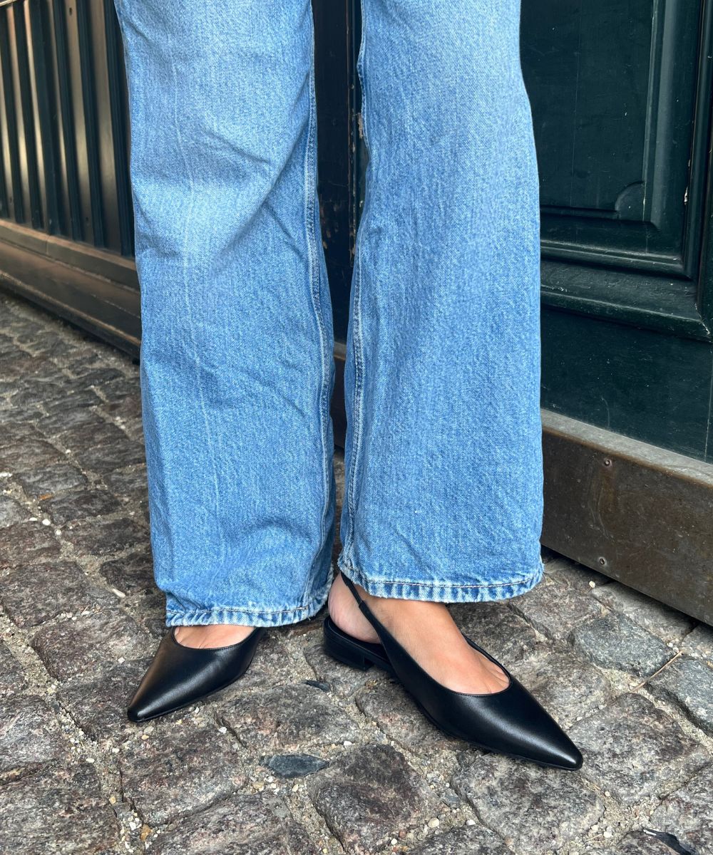 Gilda slingback, sort læder
