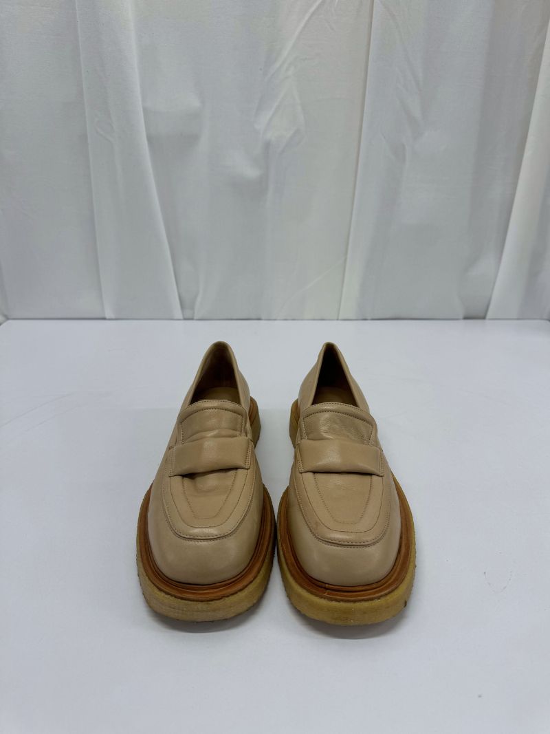 Beige loafers i læder, str. 40,5