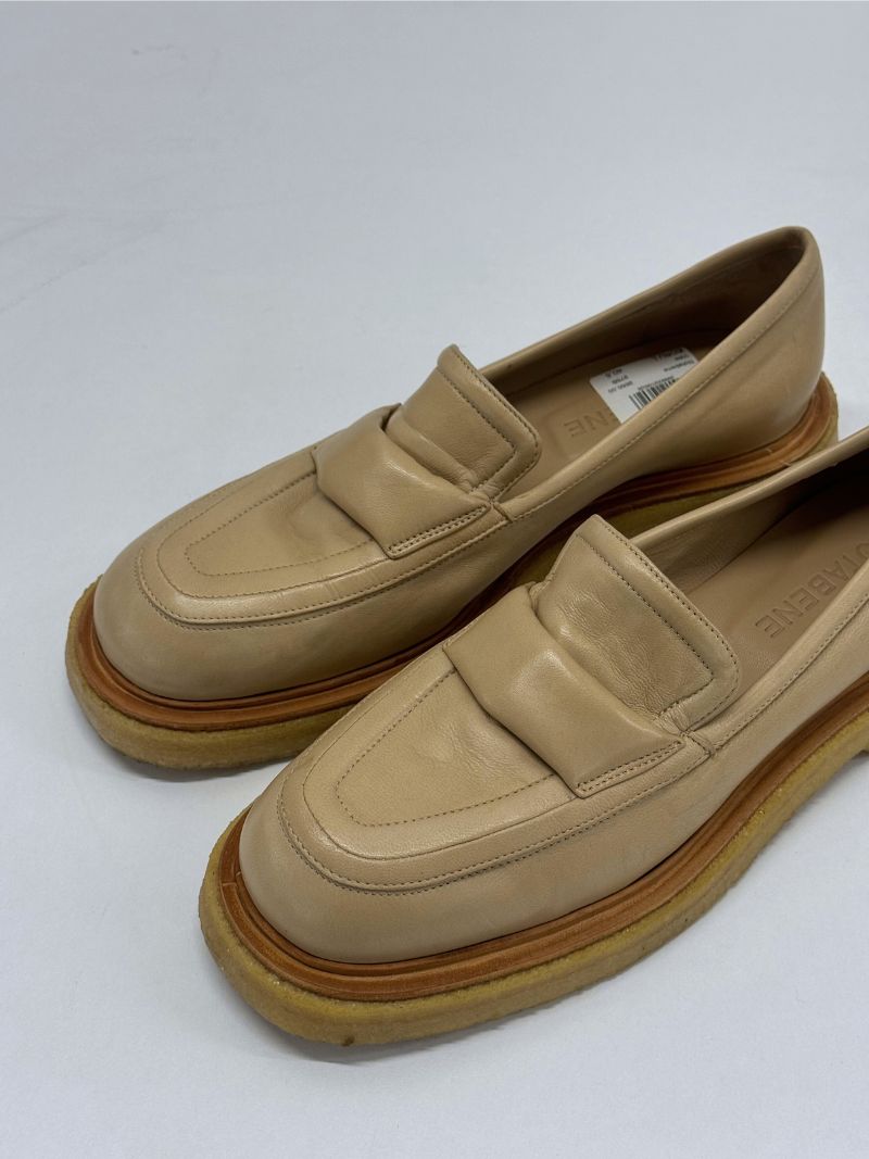 Beige loafers i læder, str. 40,5