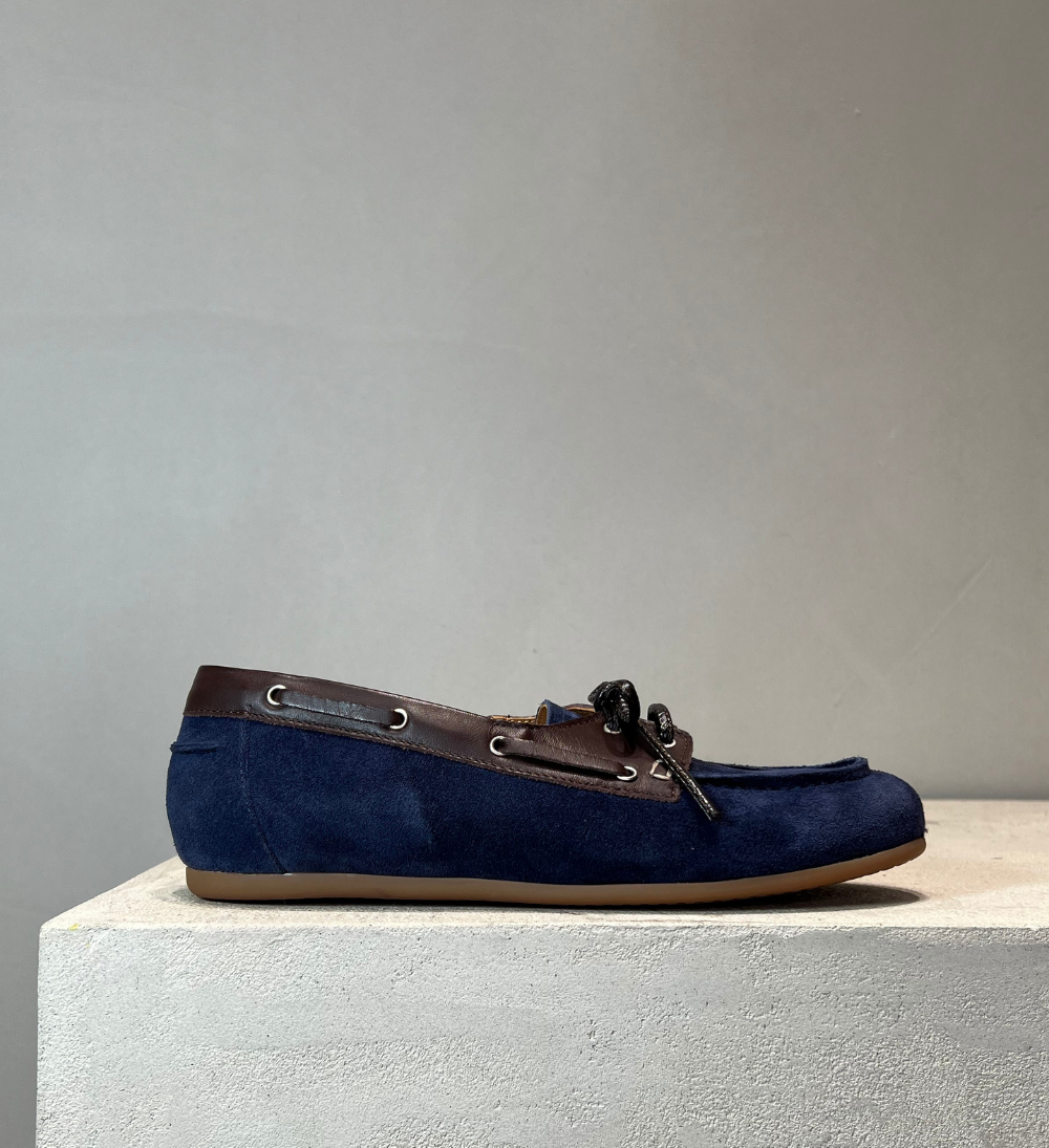 Sample, boat shoe, mørkeblå ruskind, str. 37