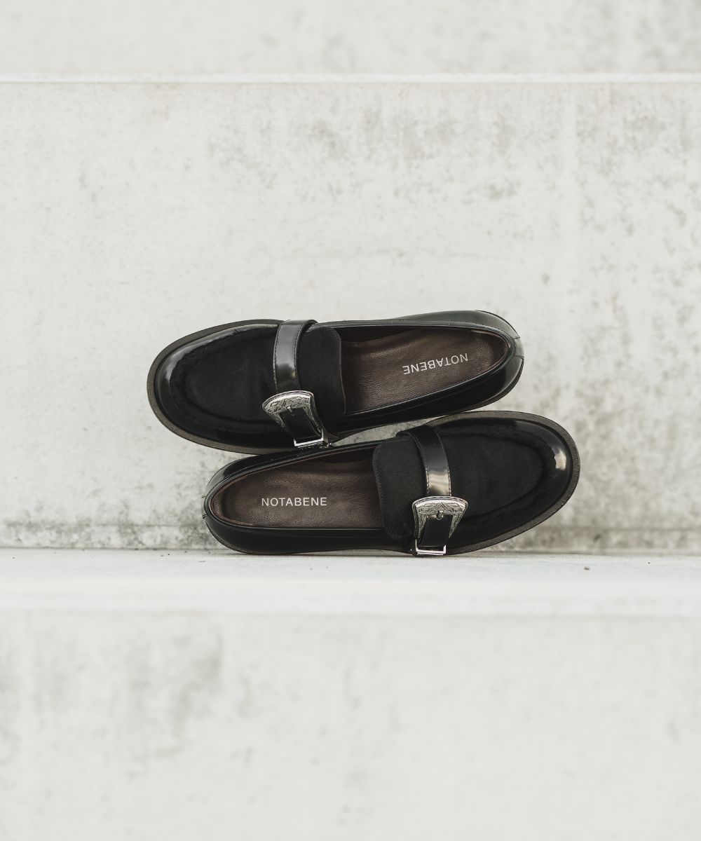 Corinna loafers, black cow fur