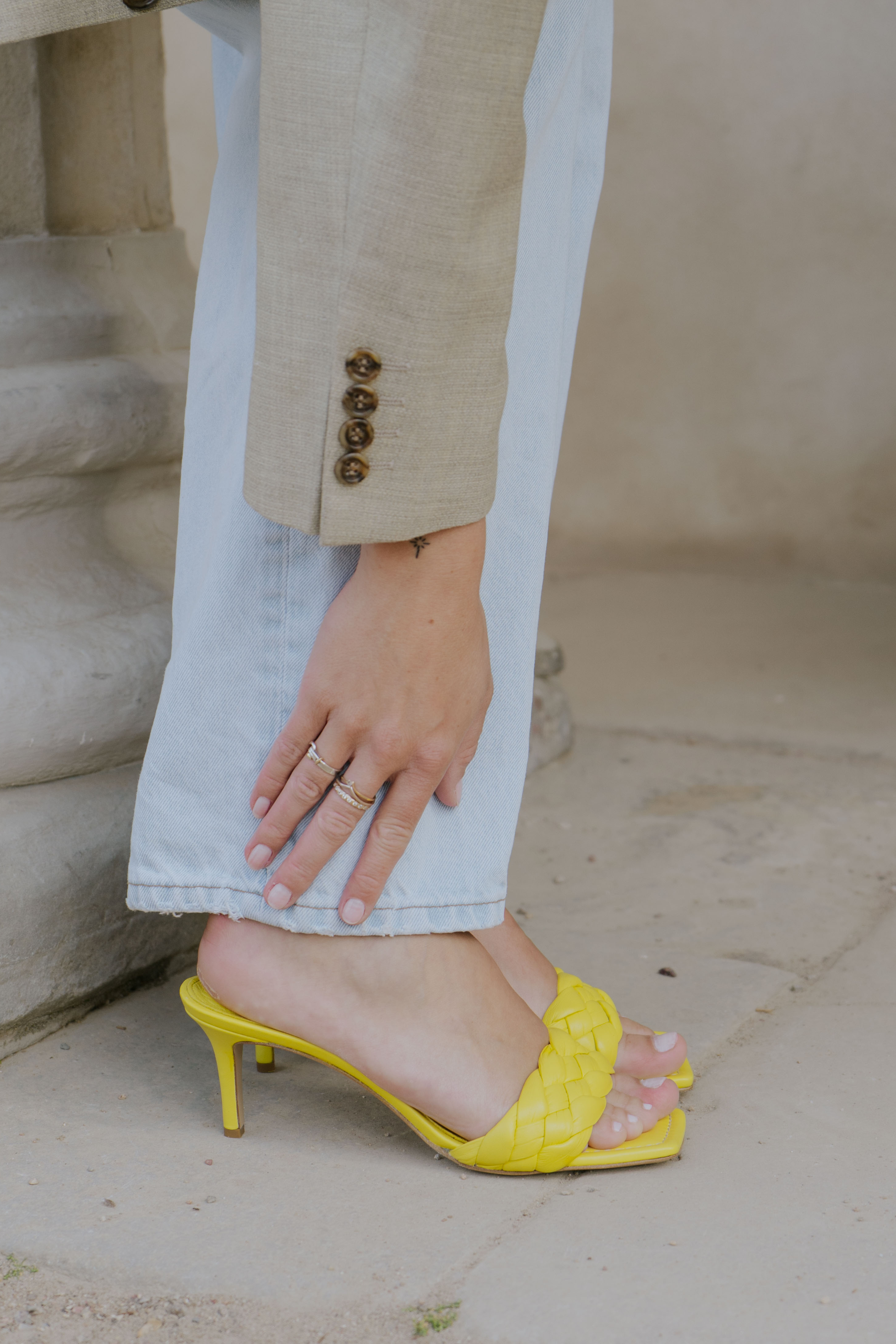 Mirabella 60 sandals, yellow leather