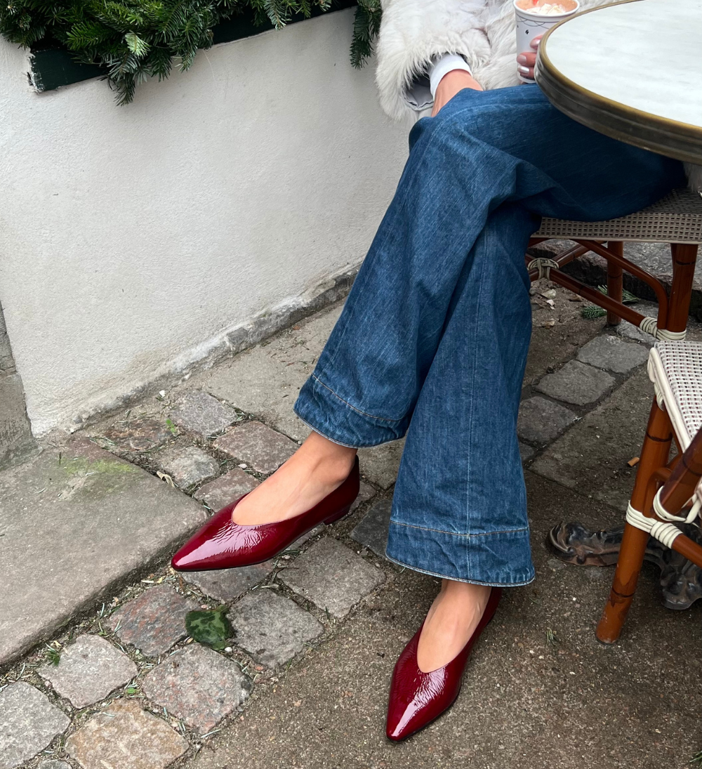 Ginevra ballerina, burgundy patent