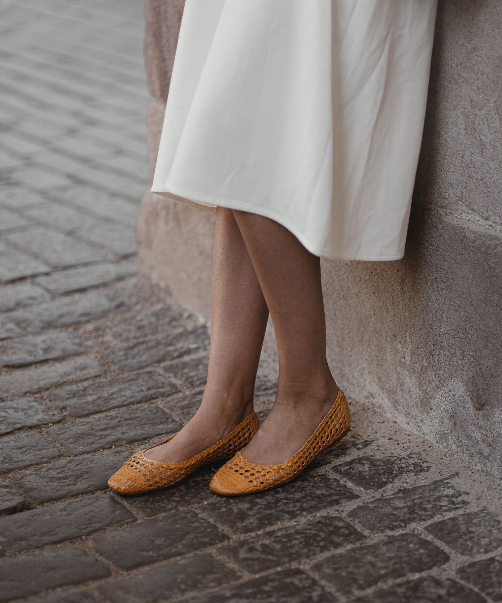 Capri II ballerina, yellow leather