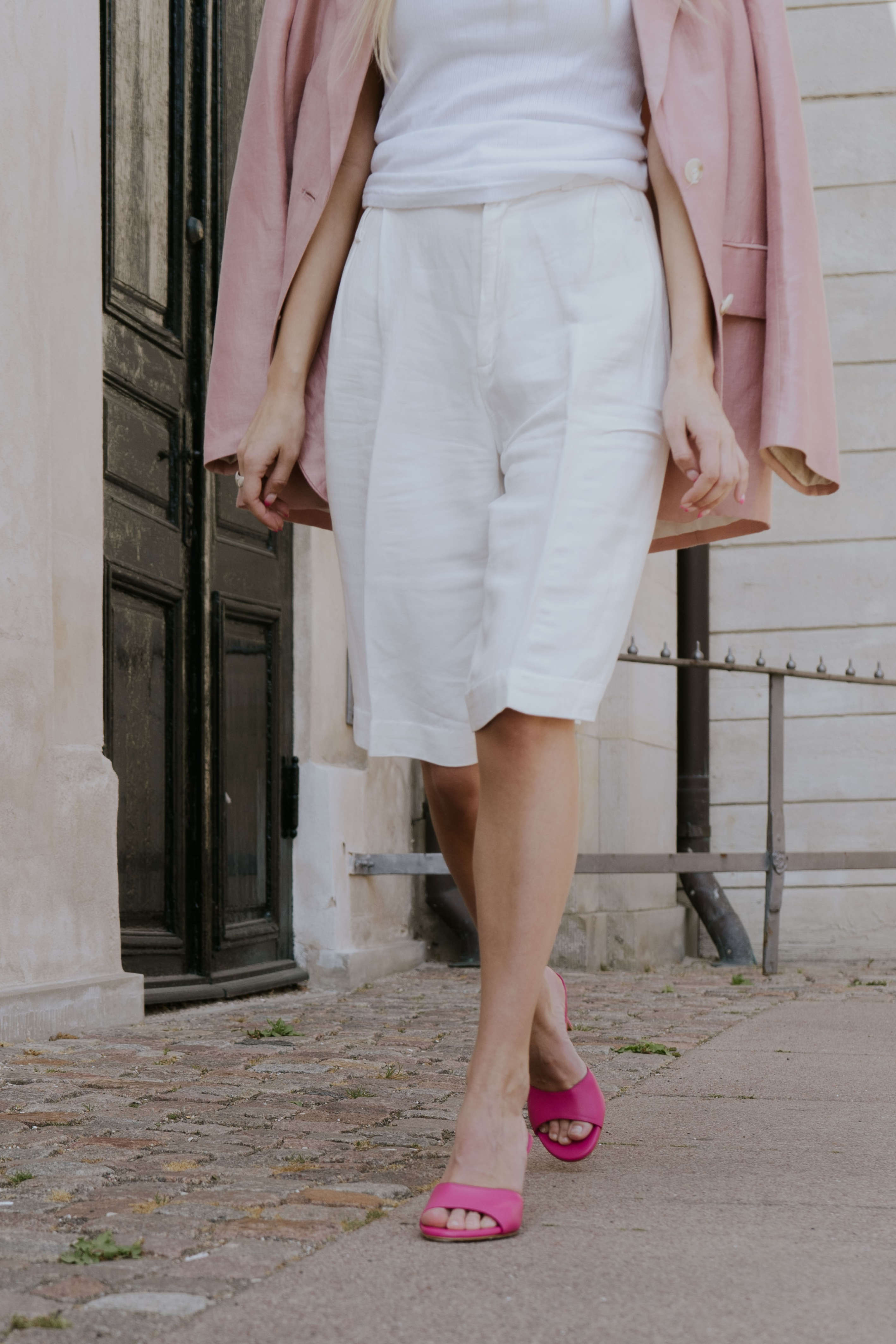 Viola 80 sandals, pink leather