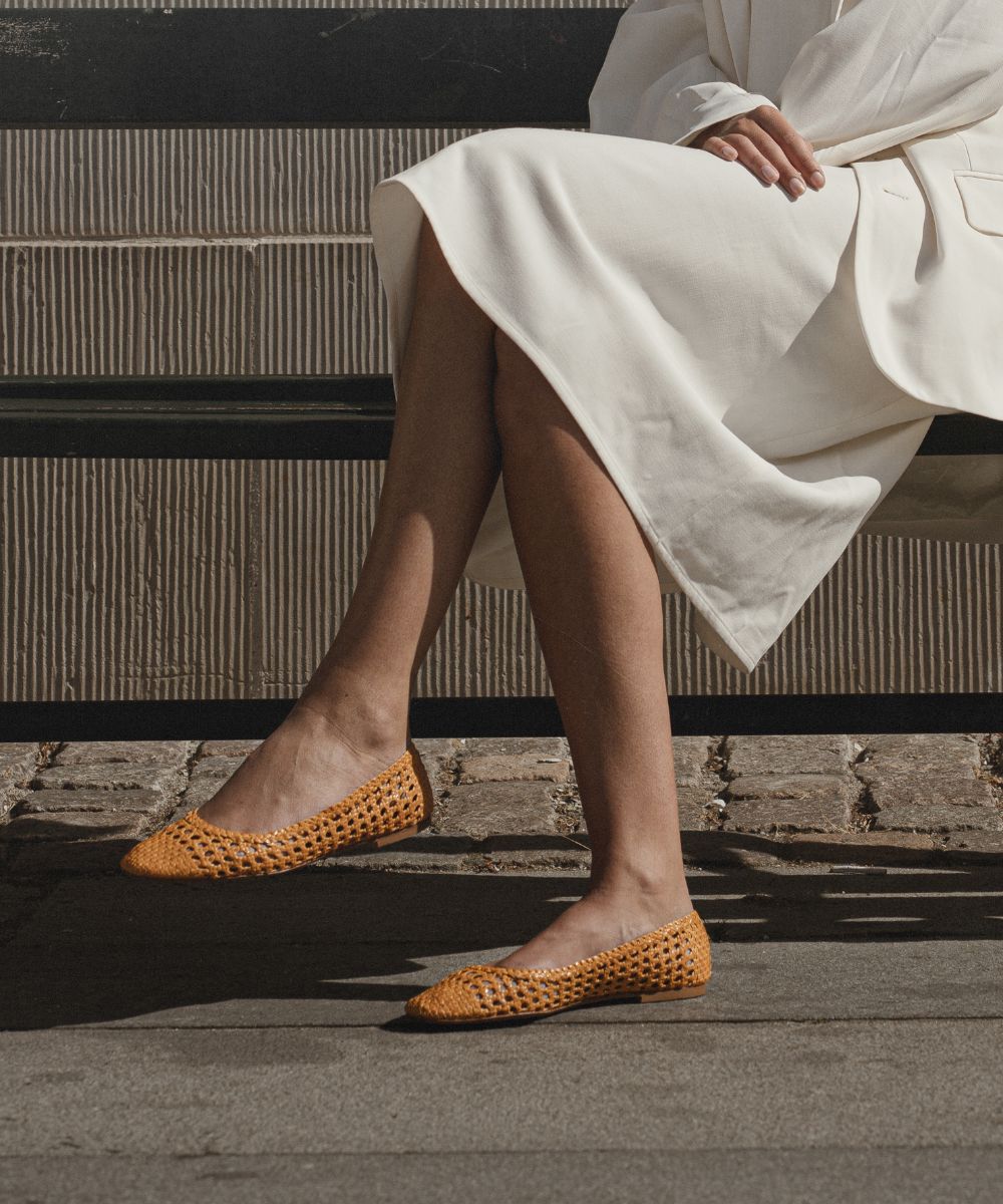 Capri II ballerina, yellow leather