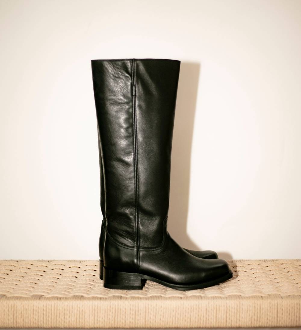 Achilla zip boots, black leather