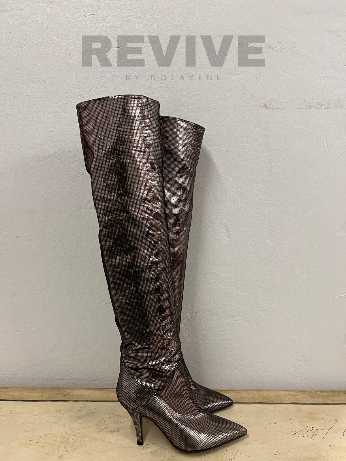 Long Bronze OTK boots, size 37
