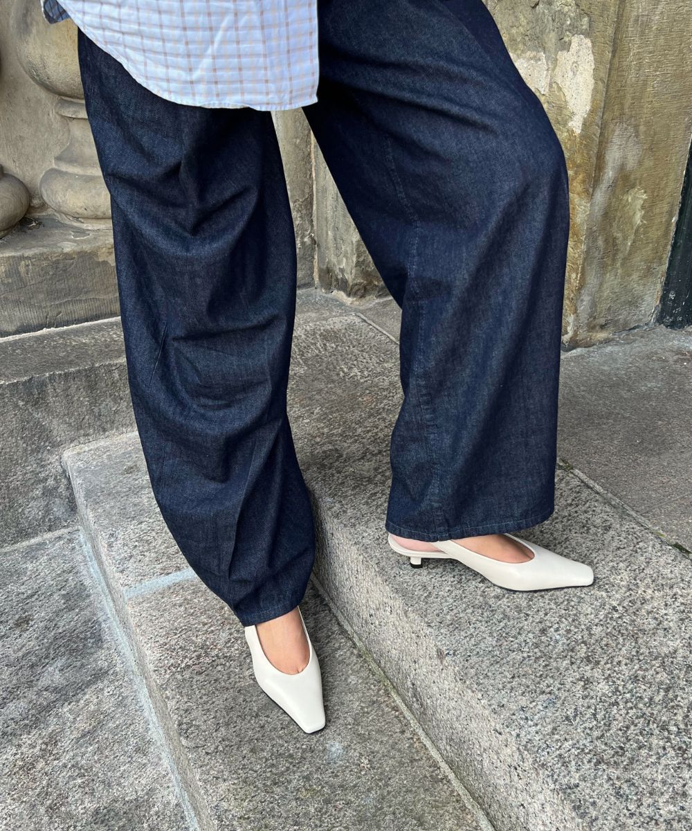 Eleonora 35 slingback stiletter, off-white læder