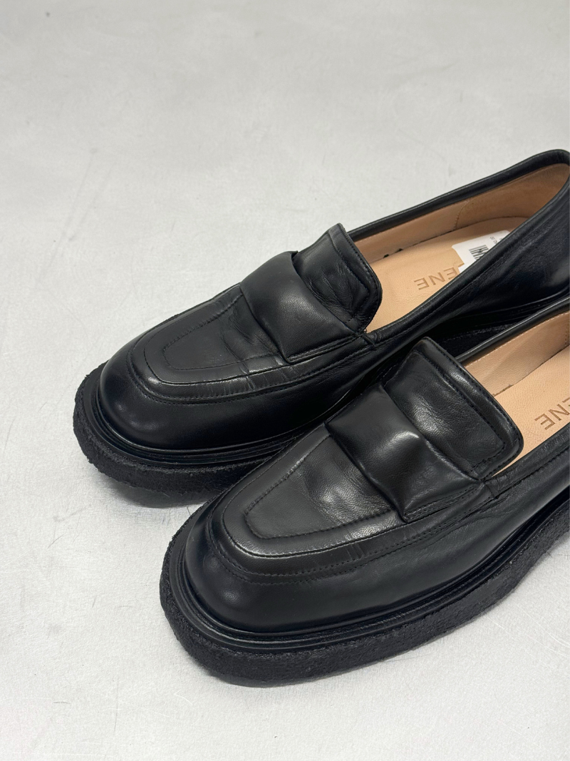 Sorte loafers i læder, str. 38