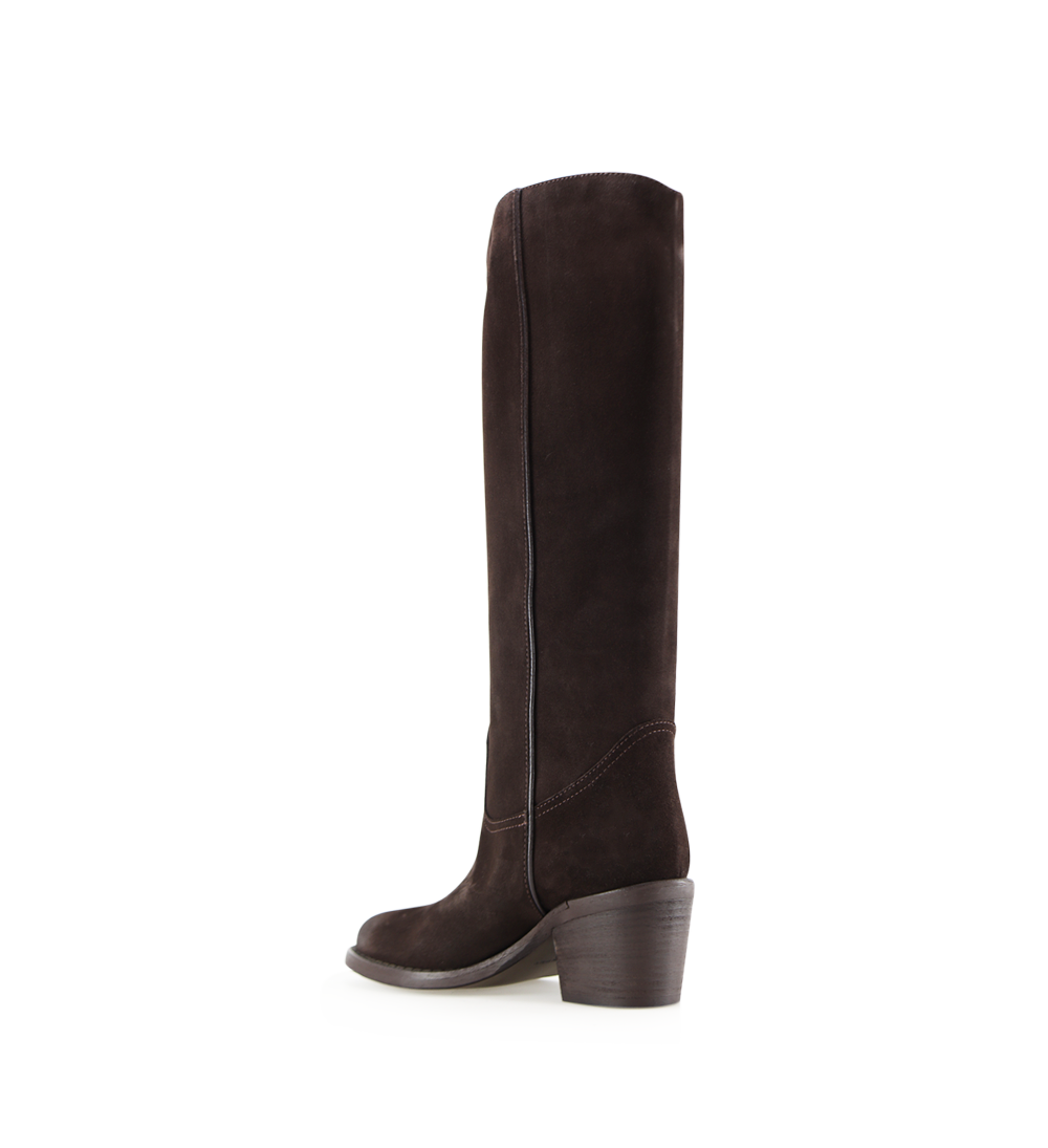 Ancy 50 boots, dark brown suede