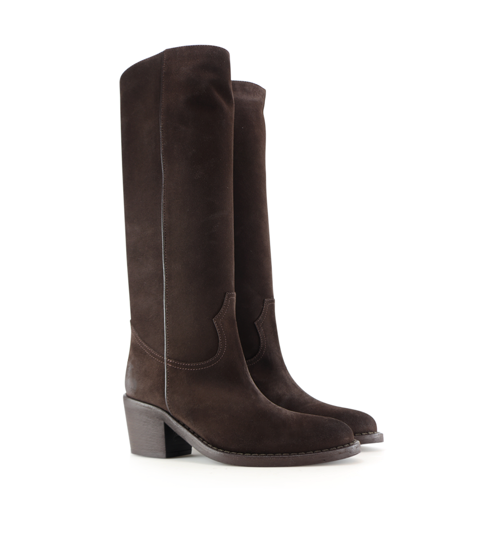 Ancy 50 boots, dark brown suede