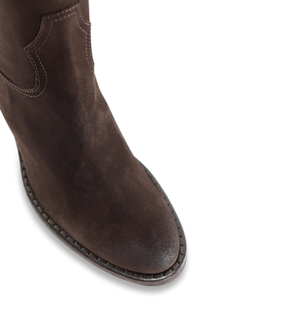Ancy 50 boots, dark brown suede
