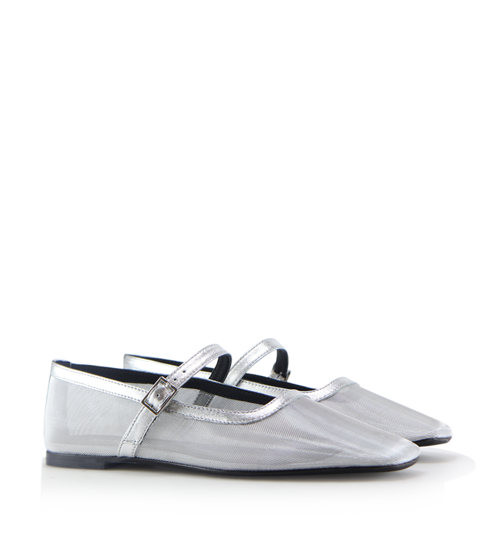 Carmilla ballerina, silver mesh