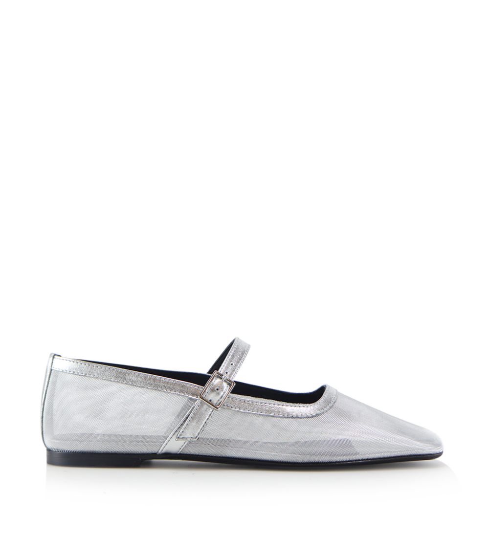 Carmilla ballerina, silver mesh