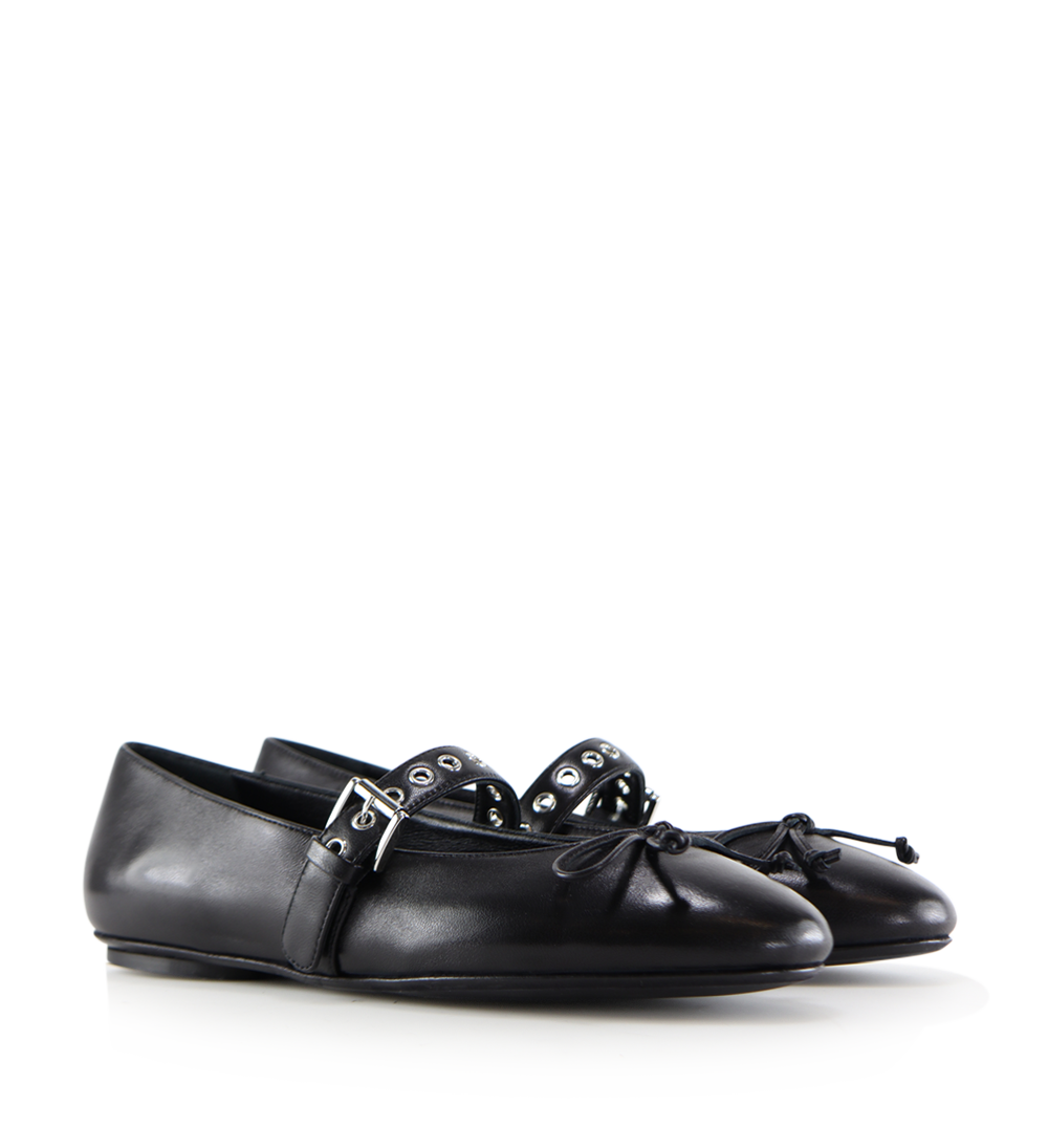 Béatrice ballerina, sort læder