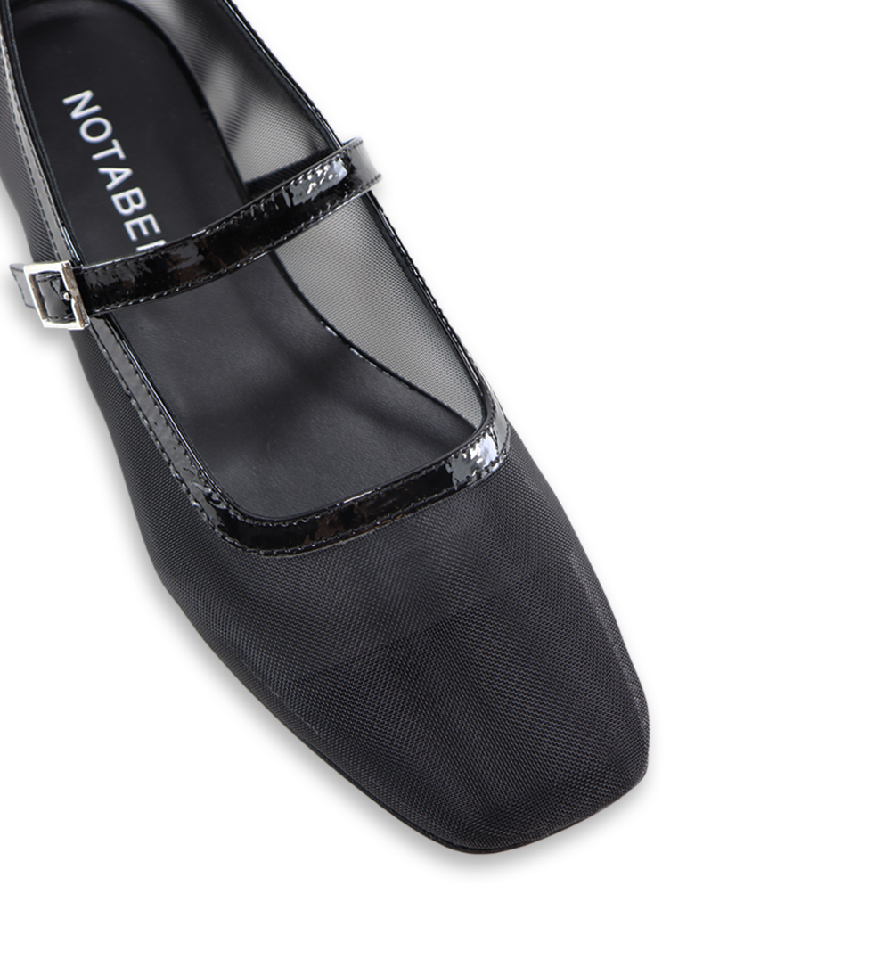 Carmilla ballerina, black mesh