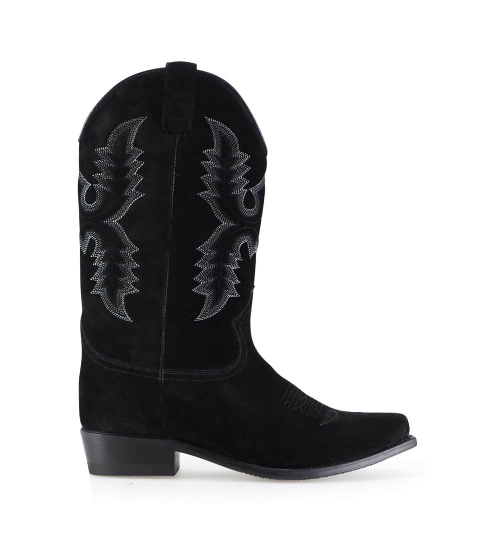Diego 30 cowboy boots, black suede