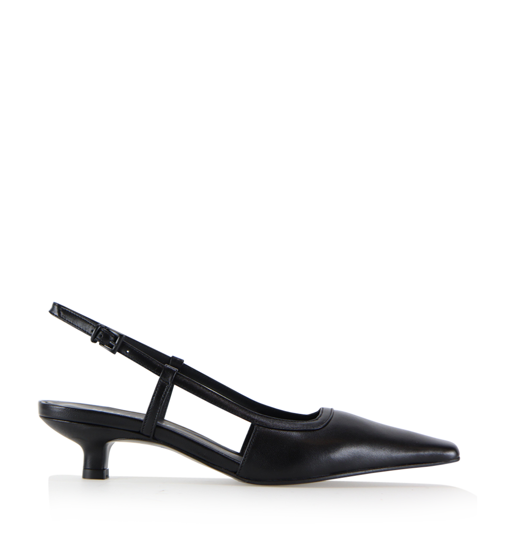 Elena 35 slingback stilettos, black leather
