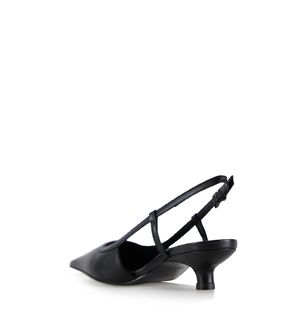 Elena 35 slingback stilettos, black leather