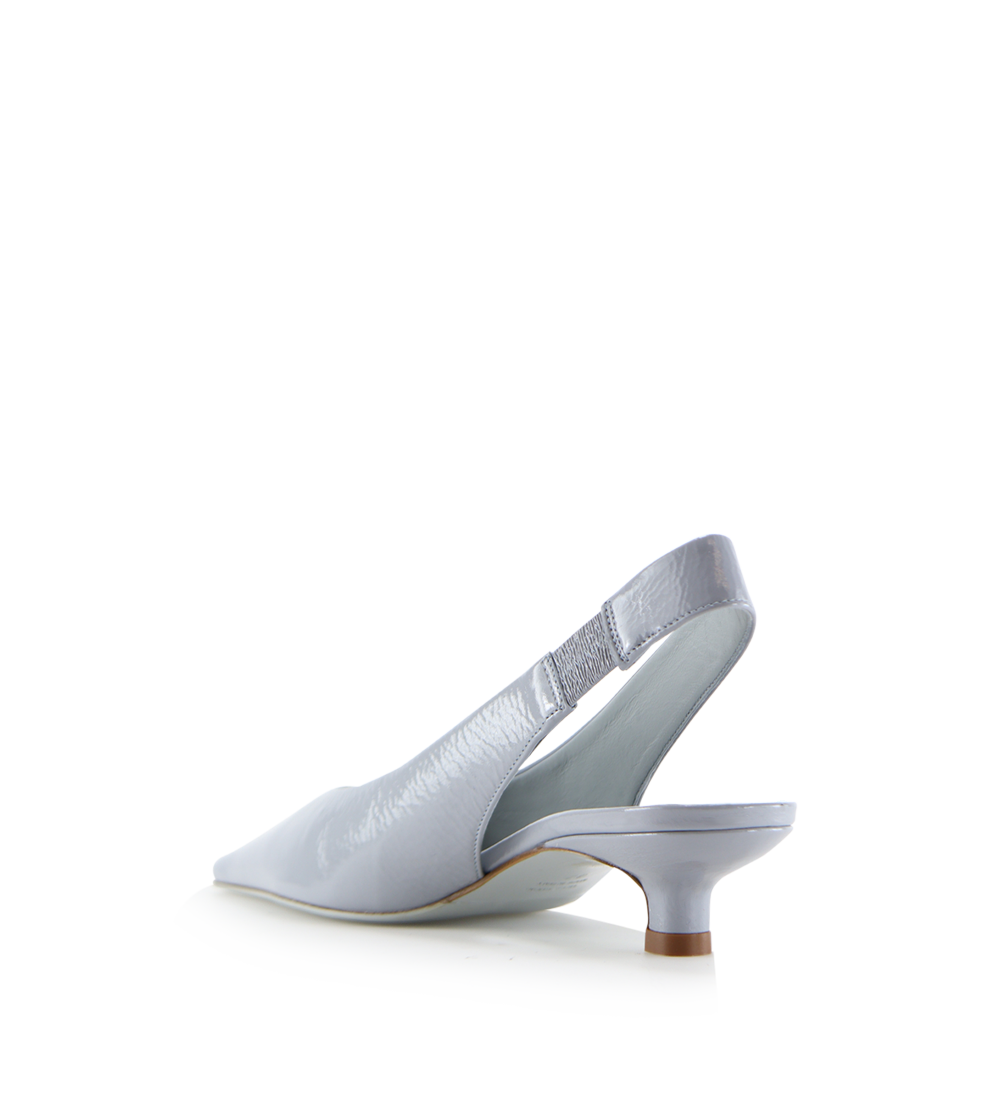 Eleonora 35 slingback stilettos, Ice Blue lacquer
