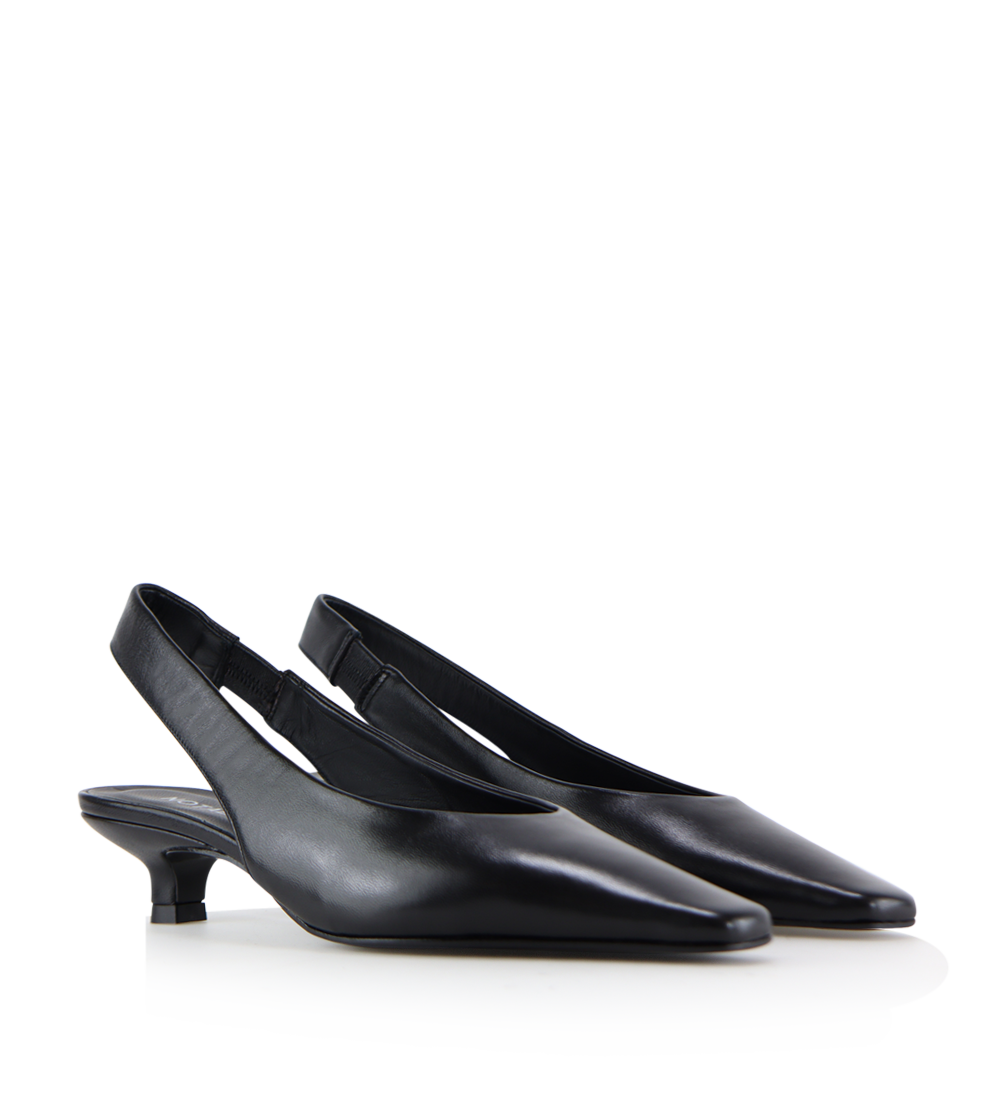 Eleonora 35 slingback stilettos, black læder