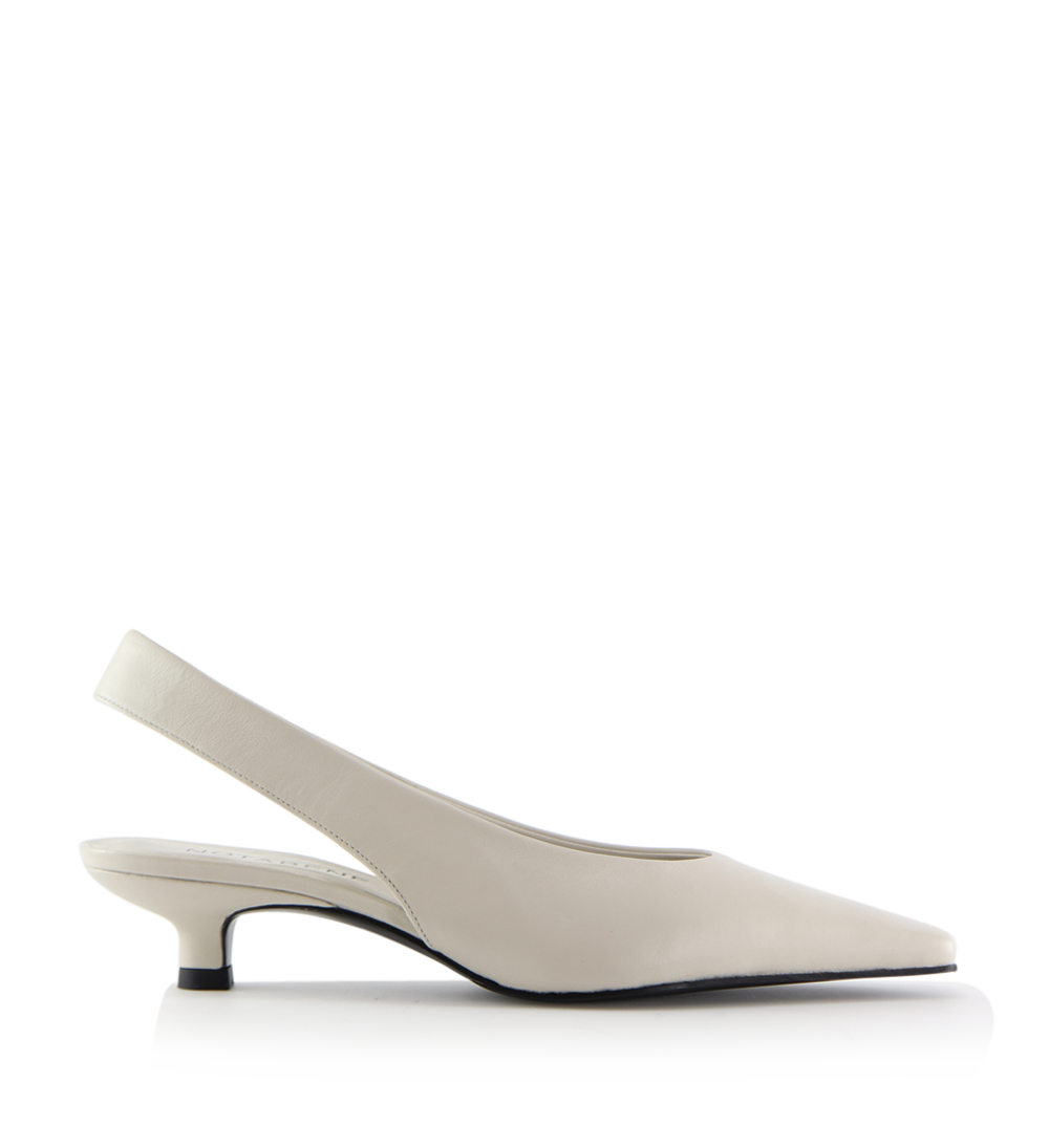 Eleonora 35 slingback stilettos, off-white leather