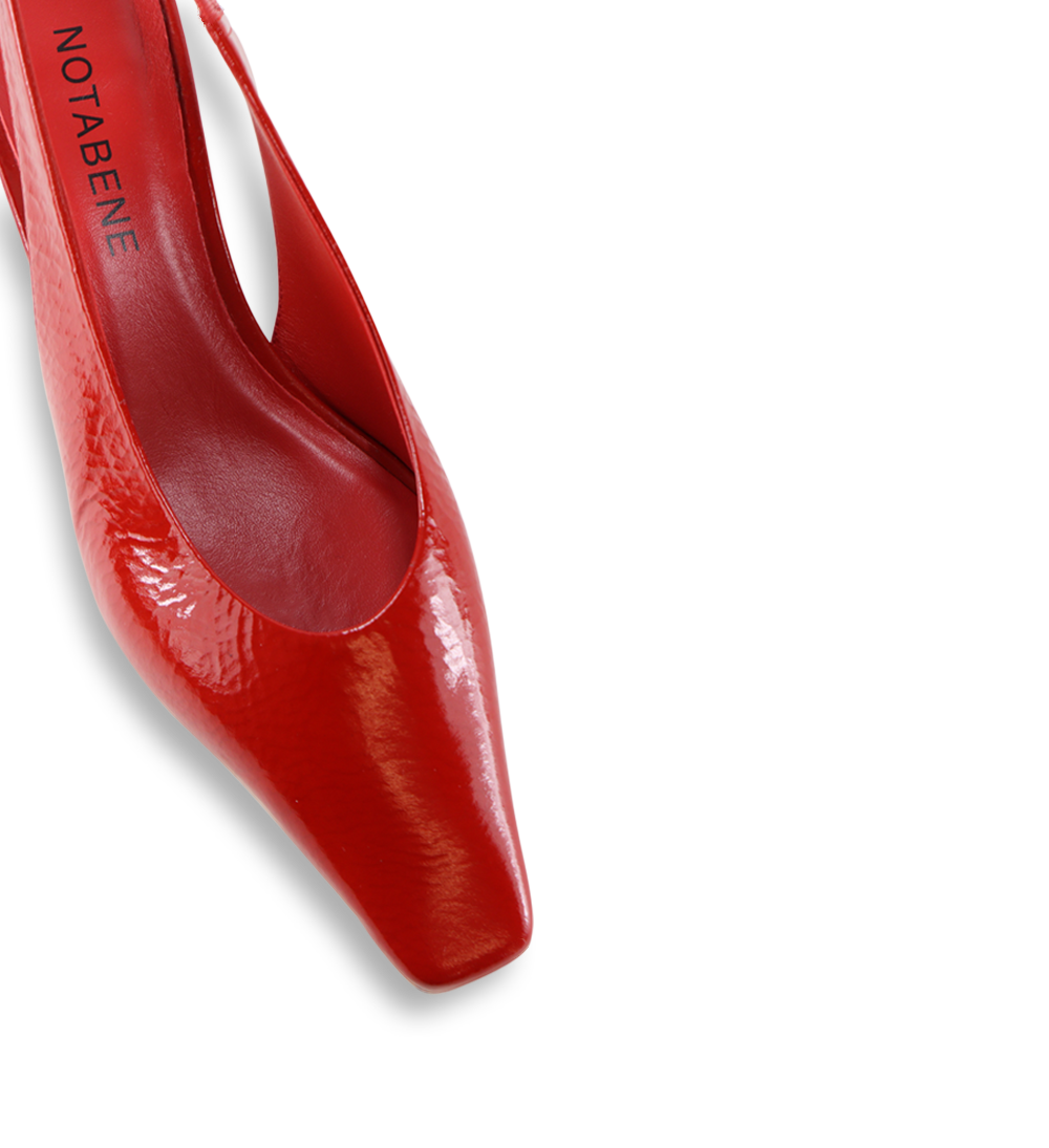 Eleonora 35 slingback stiletter, rød lak