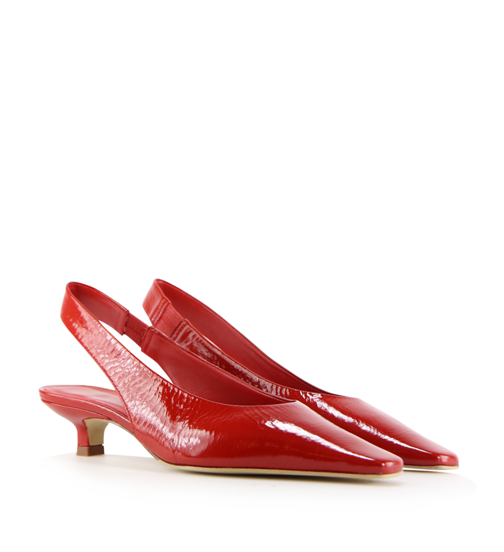 Eleonora 35 slingback stiletter, rød lak