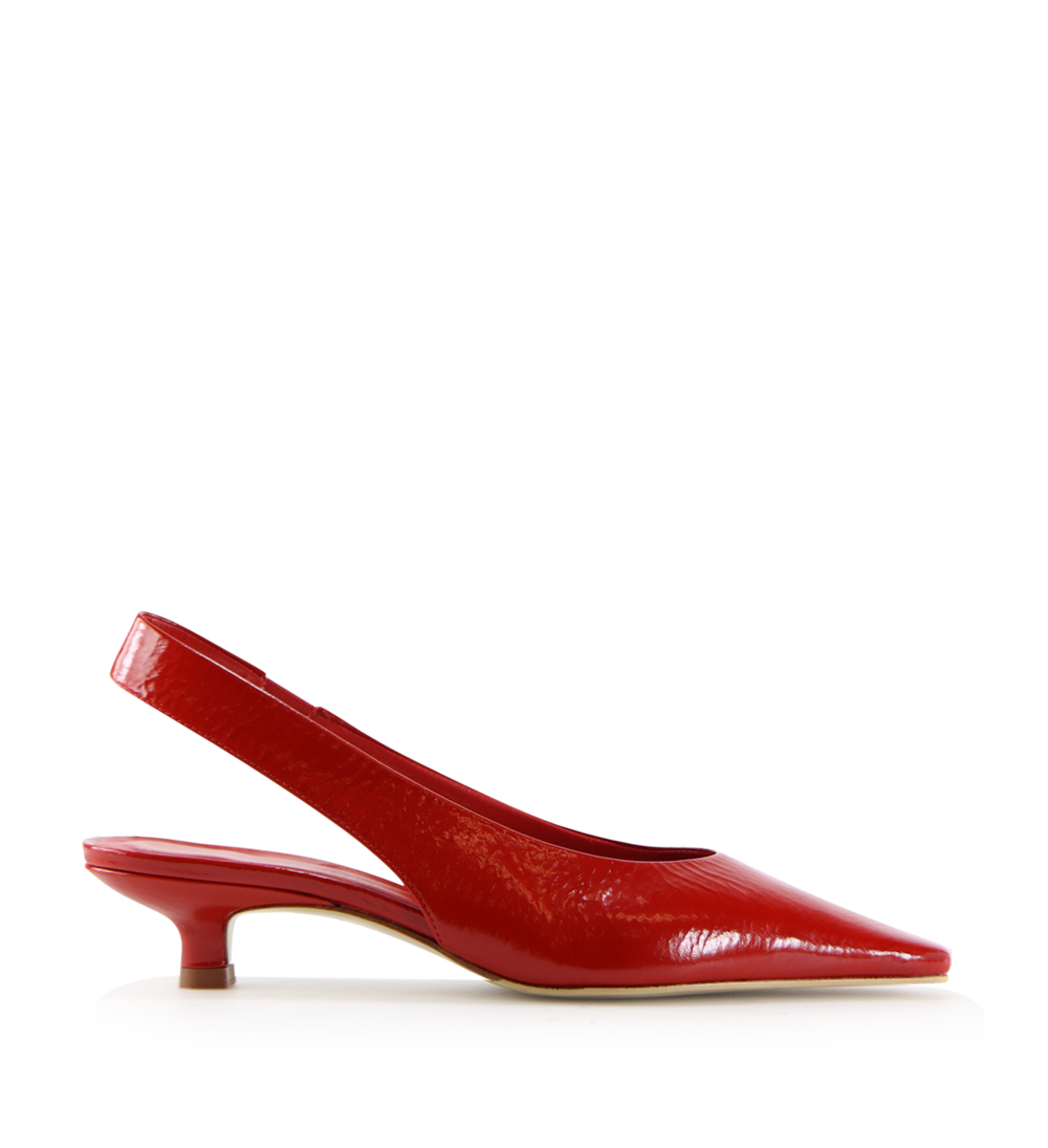 Eleonora 35 slingback stiletter, rød lak