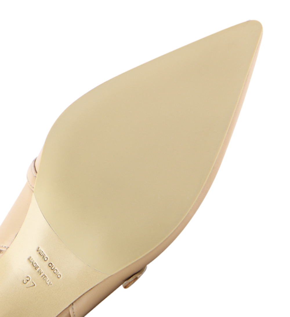 Elina 50 slingback stilettos, nude leather