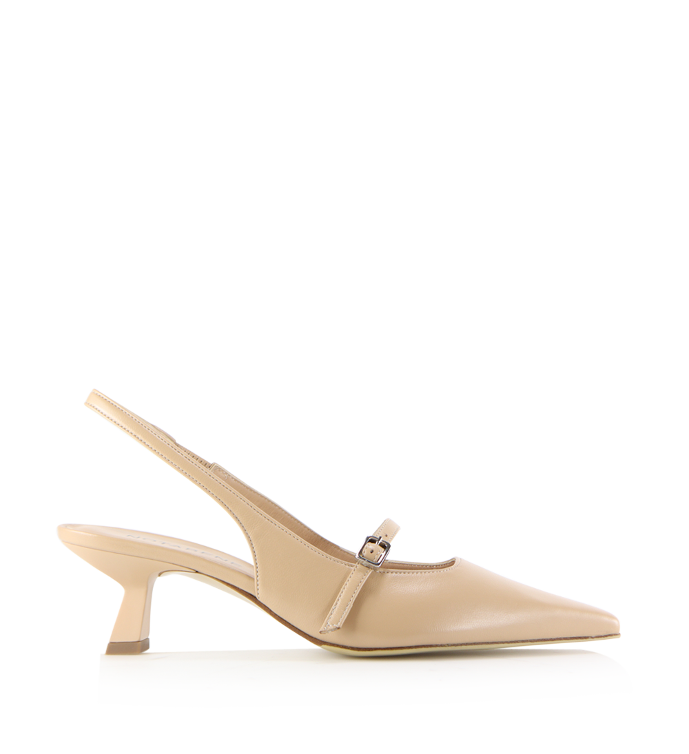 Elina 50 slingback stilettos, nude leather