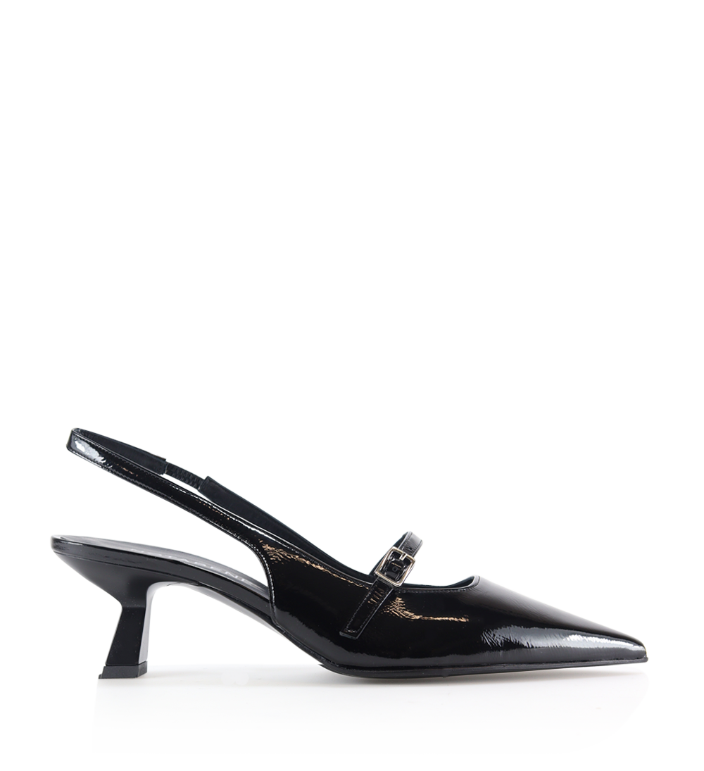 Elina 50 slingback, black patent