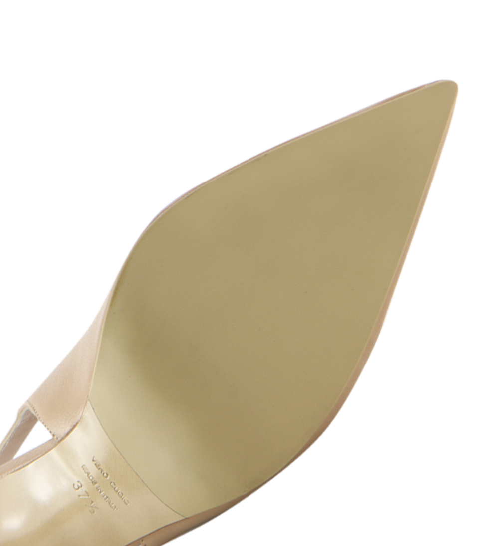 Emilia 90 slingback stilettos, nude leather