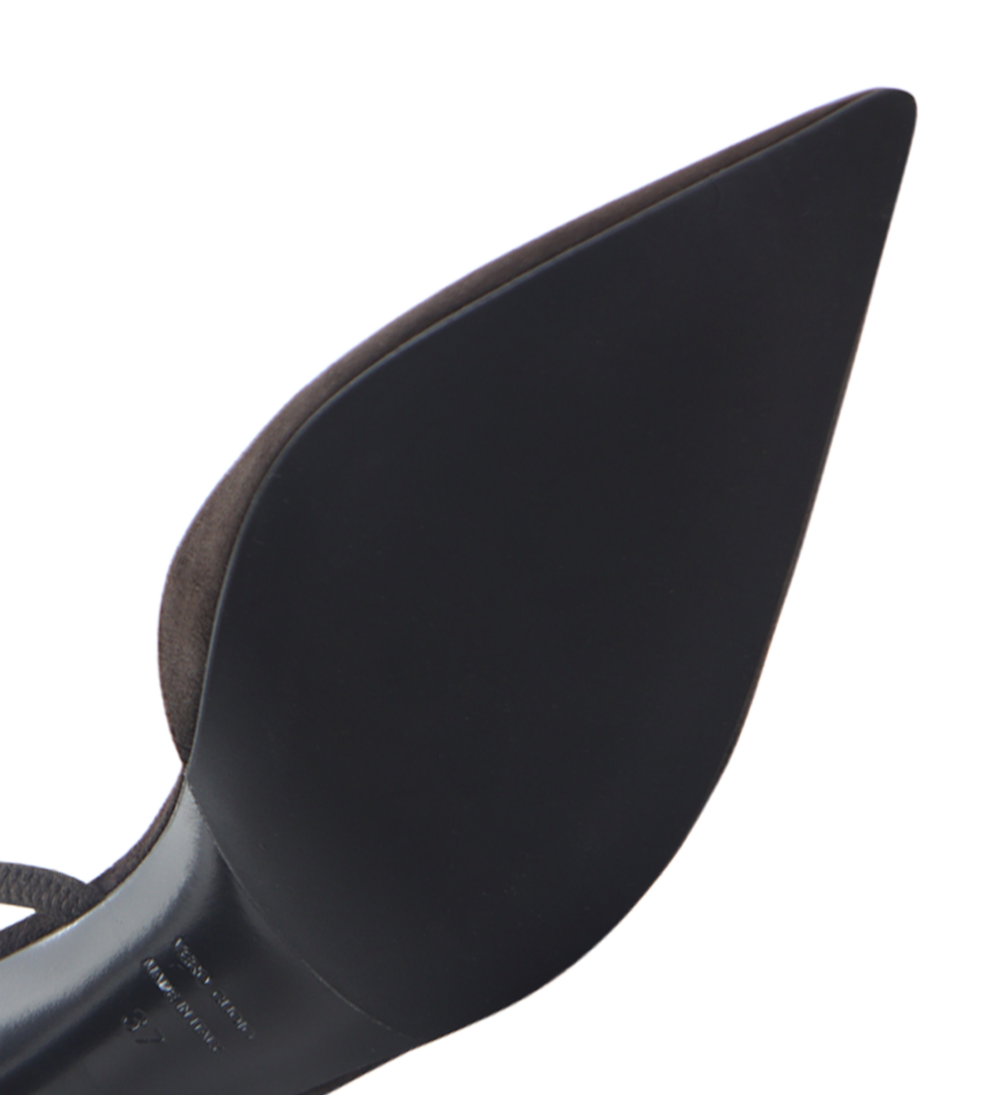 Emira 70 slingback stiletter, brun ruskind