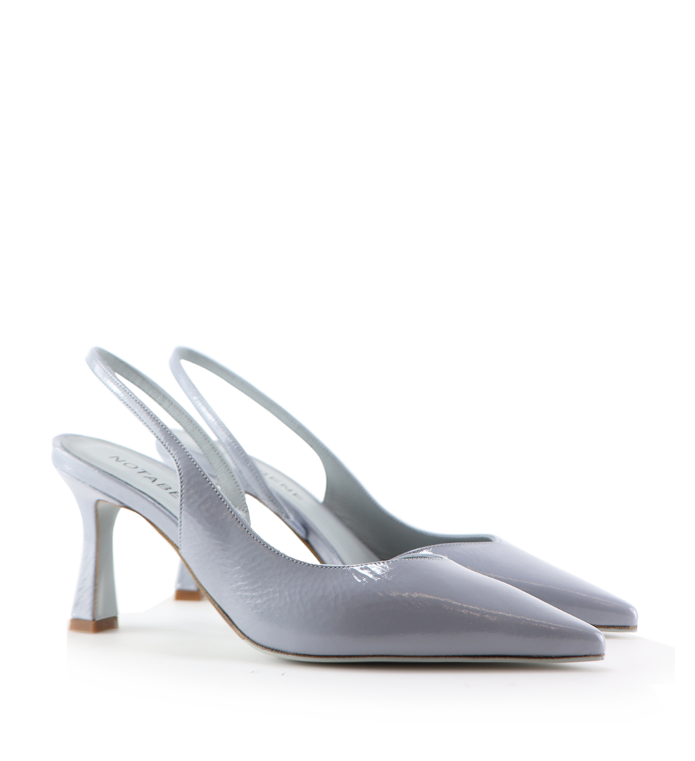 Emira 70 slingback stiletter, ice blue lak