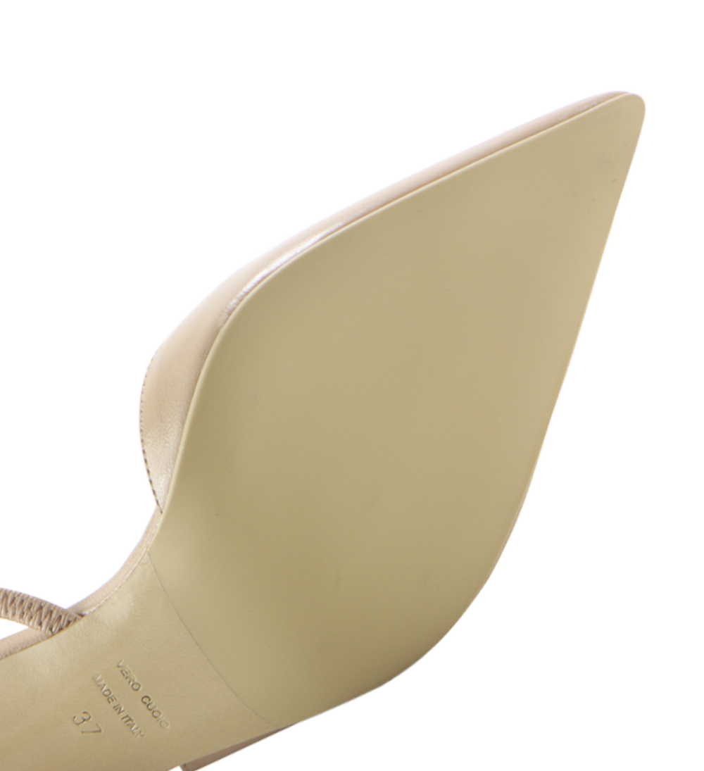 Emira 70 slingback stiletter, nude læder