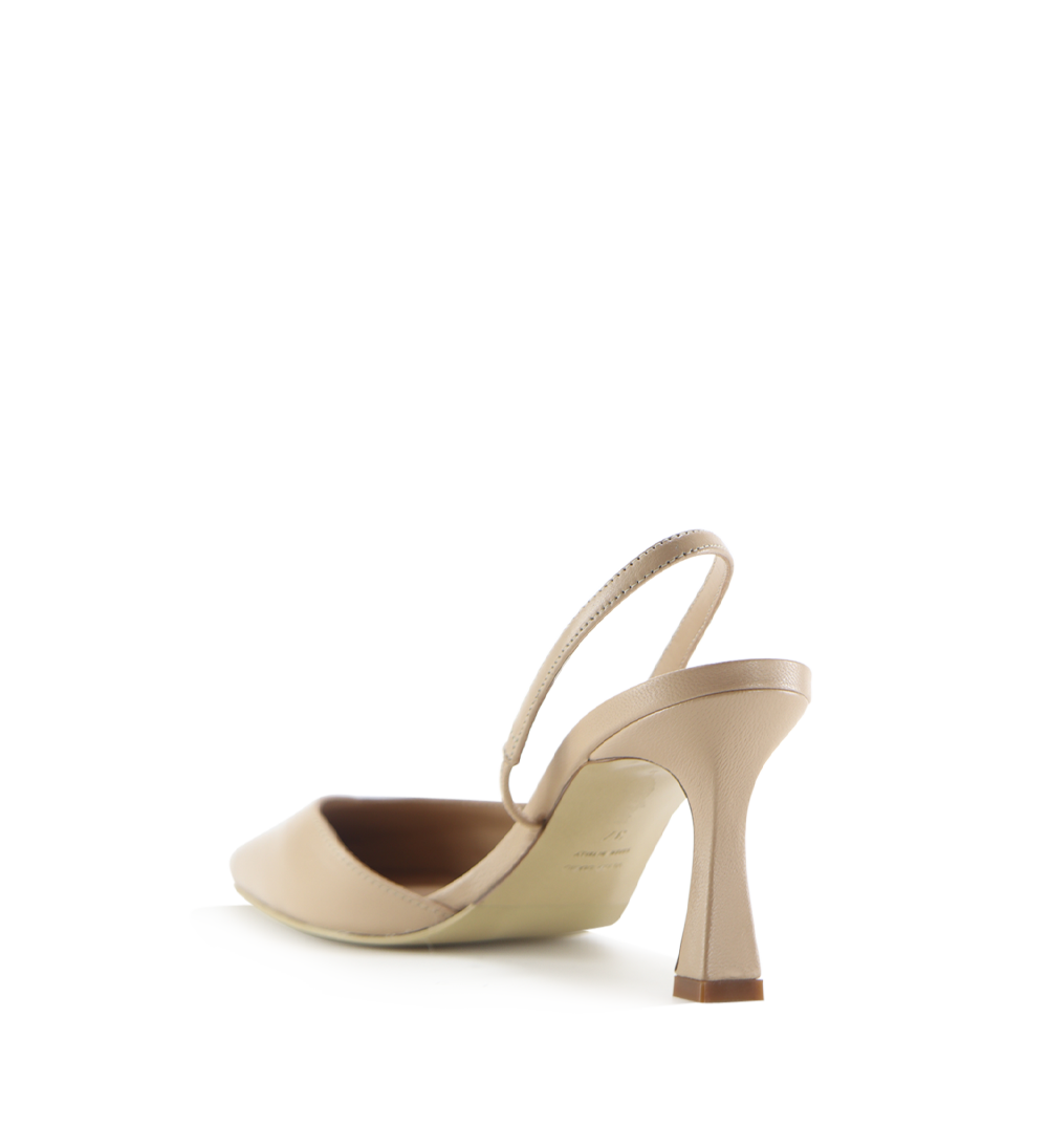 Emira 70 slingback stiletter, nude læder
