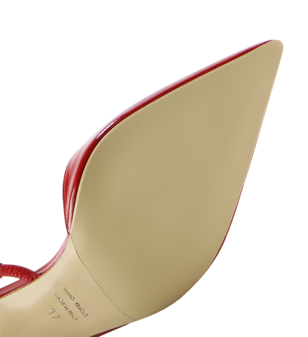 Emira 70 slingback stiletter, rød lak