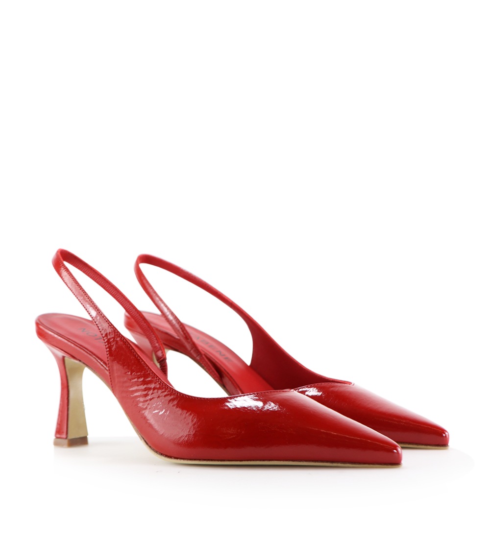 Emira 70 slingback stiletter, rød lak