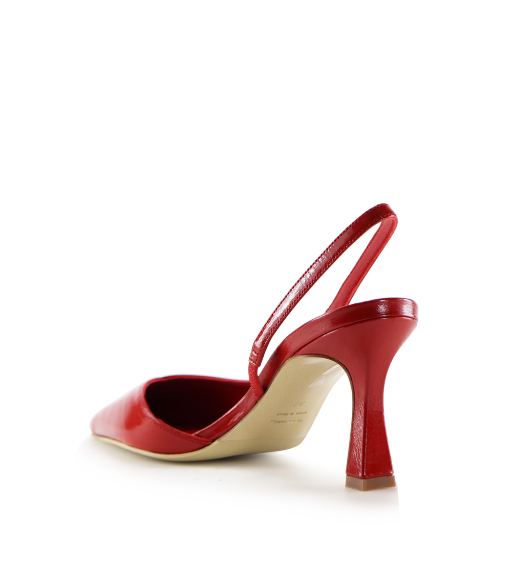 Emira 70 slingback stiletter, rød lak