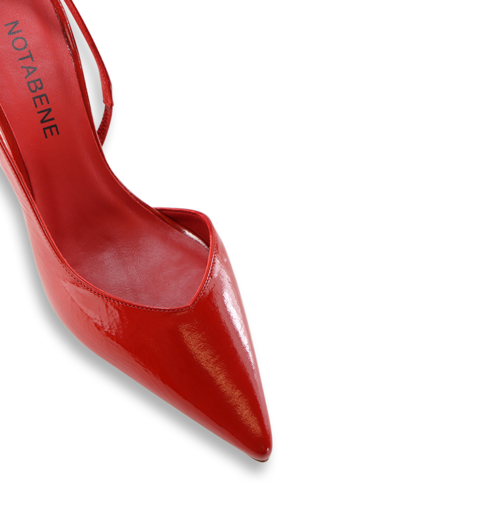 Emira 70 slingback stiletter, rød lak