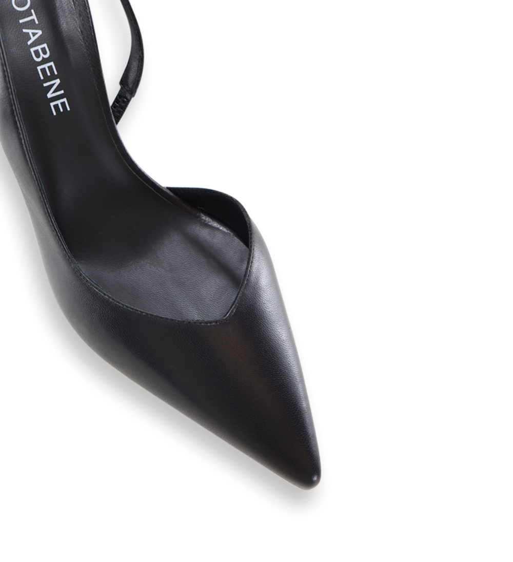 Emira 70 slingback stilettos, black leather