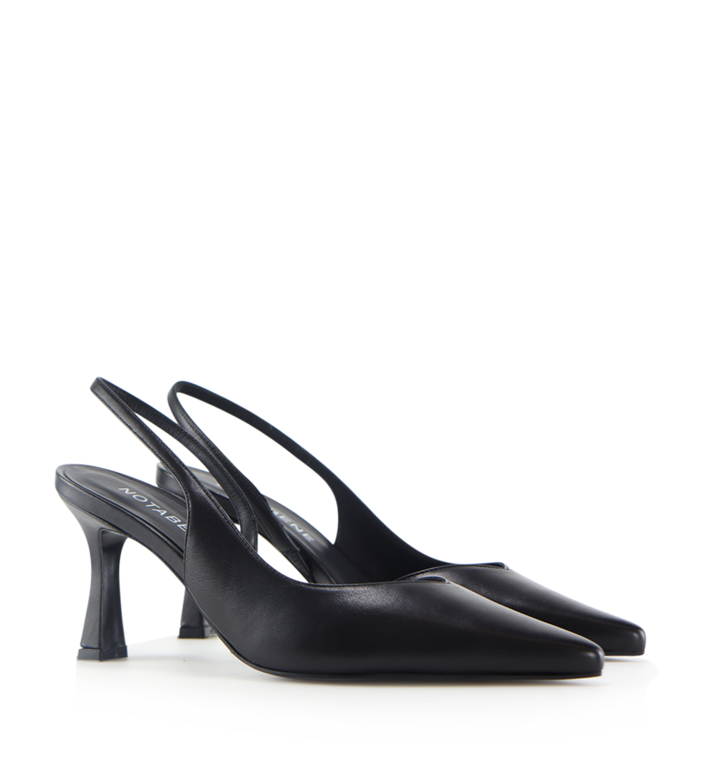 Emira 70 slingback stilettos, black leather