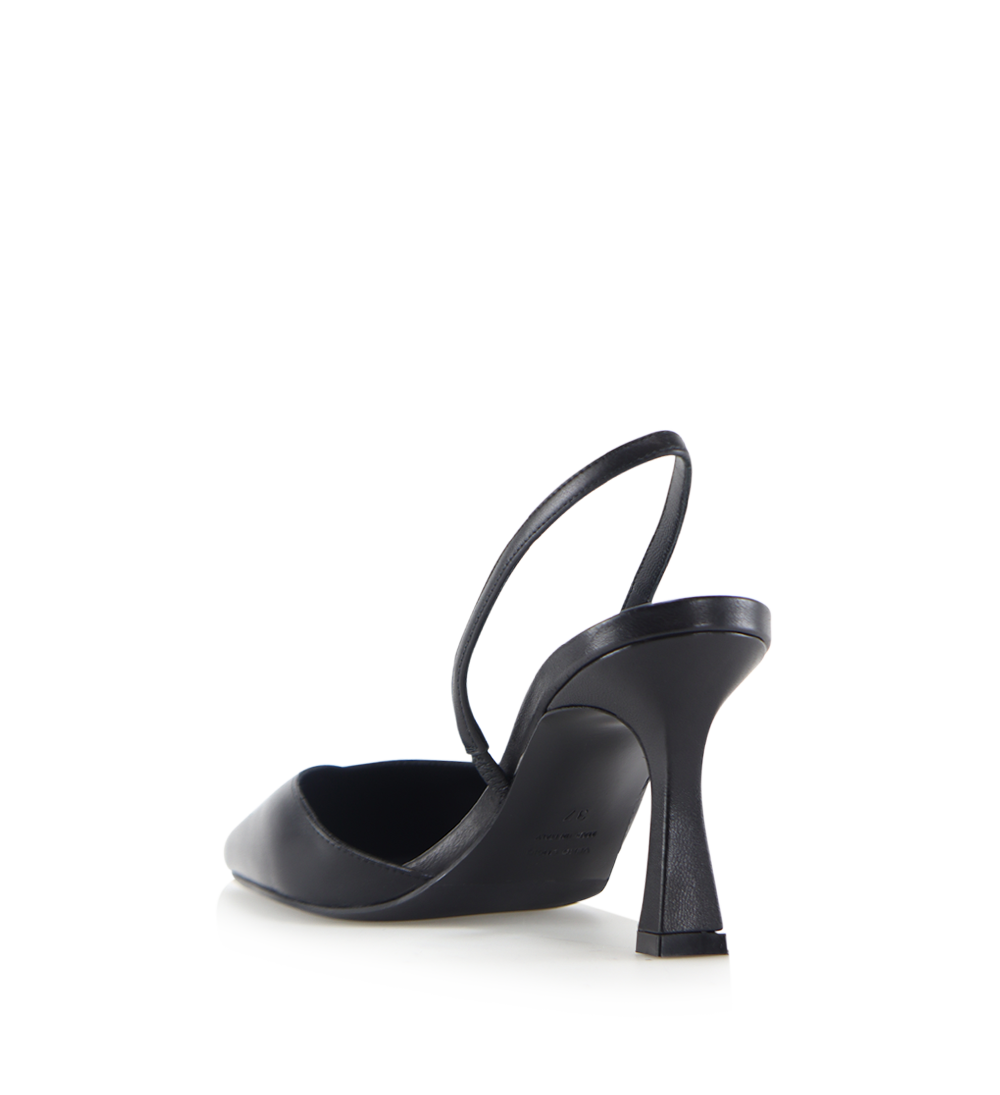 Emira 70 slingback stilettos, black leather