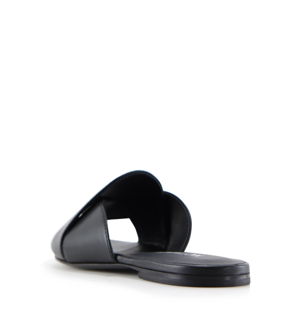 Fanny sandals, black leather