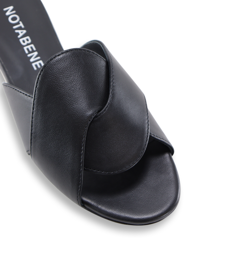 Fanny sandals, black leather